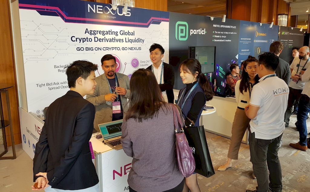 The Broctagon team sharing about NEXUS, our crypto liquidity aggregator, at the TOKEN2049 event in Hong Kong