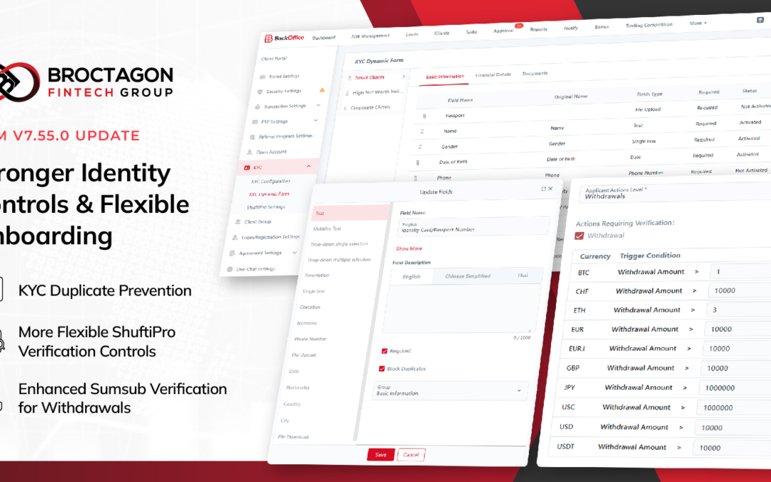 AXIS Forex Broker CRM v7.55.0 – Stronger Identity Controls & Flexible Onboarding
